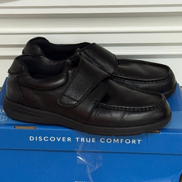 Nunn Bush Cam Strap Black Leather Loafers Men’s 13M Comfort Hook & Loop - Picture 1 of 12